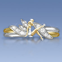 Silver Fantasy Flower Fairy Elf Cubic Zirconia 14K Gold Lady Ring