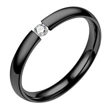 Men Women Stainless Steel CZ Ring Wedding Rings