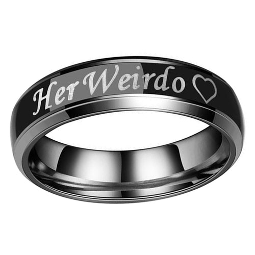 His Crazy Her Weirdo Couple Ring Temperature Change Color Discolor Rings Gifts