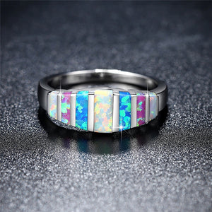 Opal Natural Stone Opal Ring Lady'S Hand