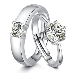 Lovers Couple Simple Proposal Gift Ring 1 Pair