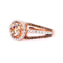 Luxury Exquisite Rose Gold Gemstone Diamond Charm Crystal Bride Princess Ring