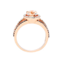 Luxury Exquisite Rose Gold Gemstone Diamond Charm Crystal Bride Princess Ring