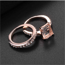 Exquisite 18K Rose Gold Floral Rings New Year Anniversary Proposal Gift Clear