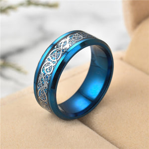 Fashion Carbon Ring Men'S Ring Stainless Steel Domineering Ring