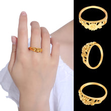 18K Electroplate Gold Color Flower Ring for Women