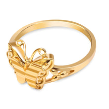 18K Electroplate Gold Color Butterfly Ring for Women