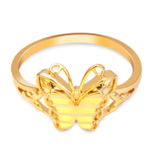 18K Electroplate Gold Color Butterfly Ring for Women