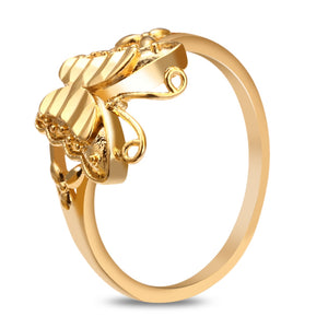 18K Electroplate Gold Color Butterfly Ring for Women