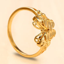 18K Electroplate Gold Color Flower Ring for Women