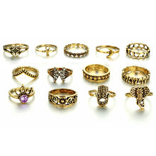 13pcs Retro Engraving Finger Ring